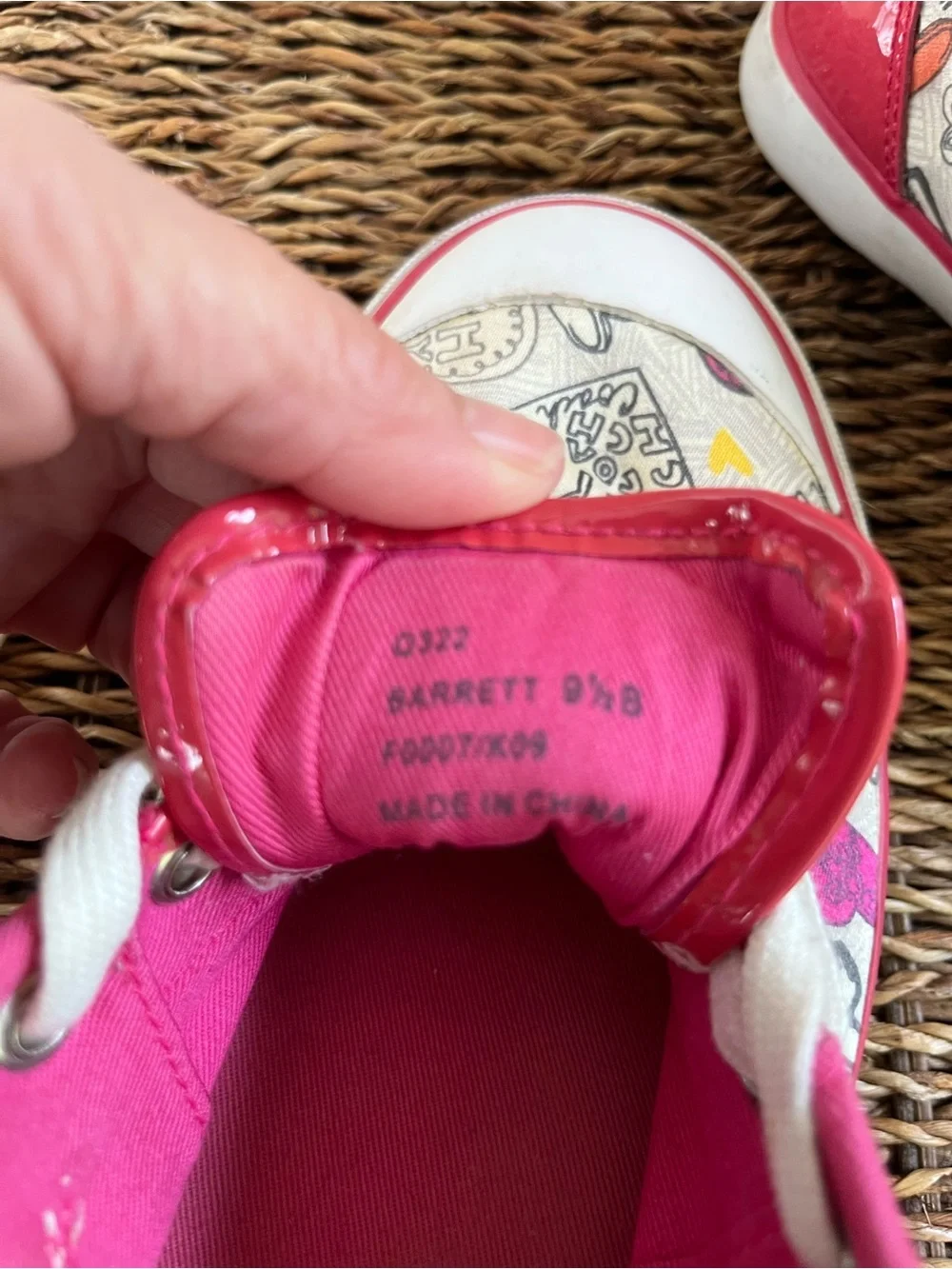 🌺 Women’s Y2K Coach Barrett ‘Poppy Grafitti Heart’ Sneakers